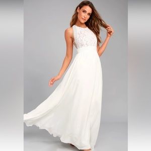 Forever and Always White Lace Maxi Dress from Lulus. Never worn. Size small